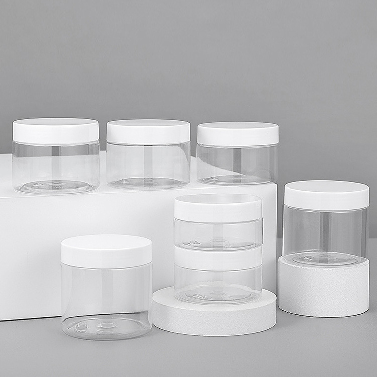 NH Wholesale Empty Different Capacity 50ml 80ml 100ml 120ml 150ml 200ml 250ml Cosmetic Cream Pet Plastic Jar With Pet Lid