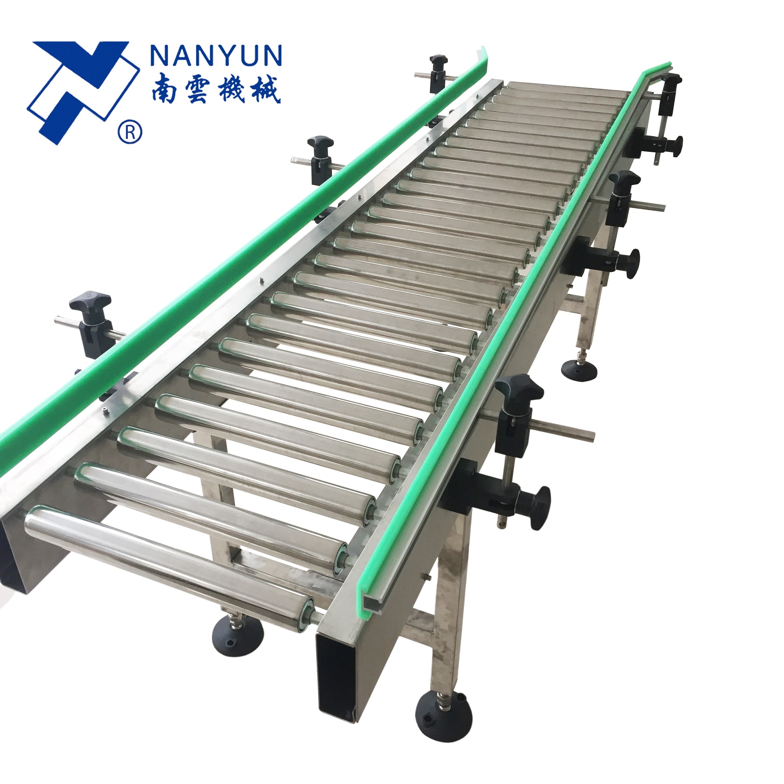 customized automatic adjustable speed table pu bottle chain conveyor belt roller for food industry assembly line