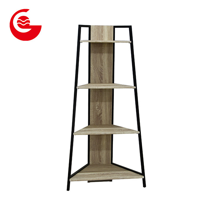 Ladder design metal corner storage racks shelving unit portable book shelf  bedroom shelf