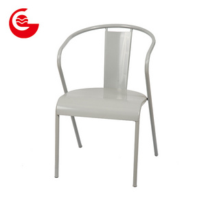 Northern Europe style steel plate metal chairs industrial indoor chair dining with armrests indoor chair