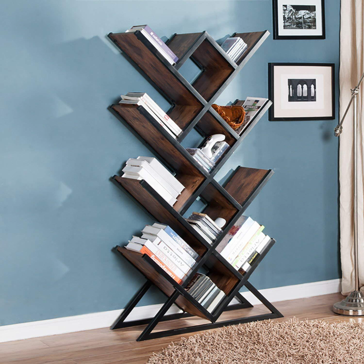 Wholesale Symmetry Design Modern Wood Book Shelf Rack Antique Bookshelves Tree Shaped Bookshelf