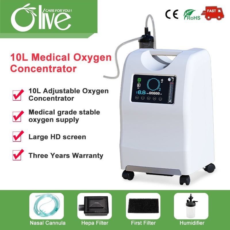 STOCK Wholesale Consentrador de OxigenoHome 96% Purity Dual Flow Medical Grade 7 l 10 Liter Oxygen Concentrator with Voice