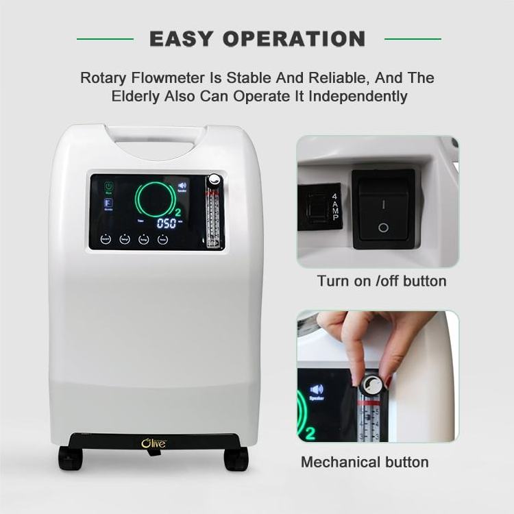 STOCK Wholesale Consentrador de OxigenoHome 96% Purity Dual Flow Medical Grade 7 l 10 Liter Oxygen Concentrator with Voice