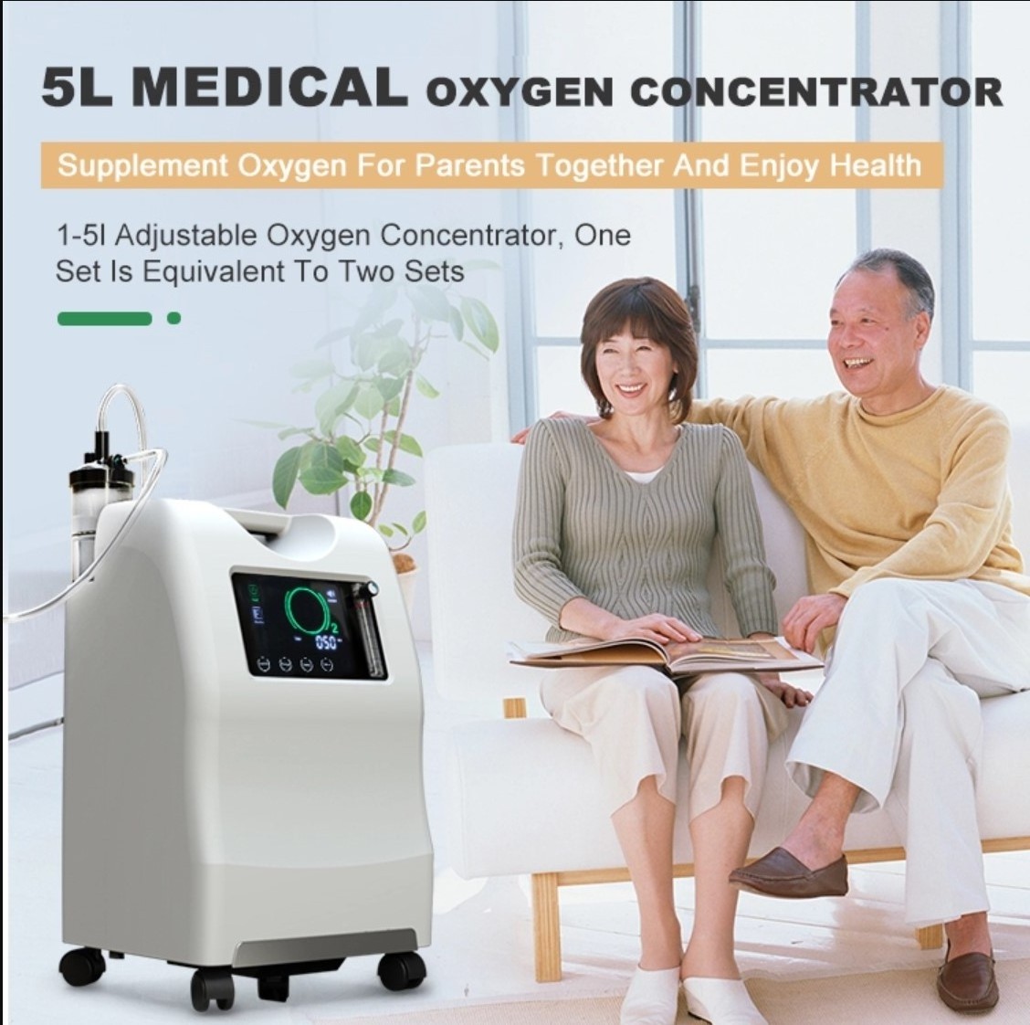 Commercial Sale Oxygen Producing Machine Concentrator Olive Homecare Quiet Oxygen Concentrator 5l  With Nebulizer Function