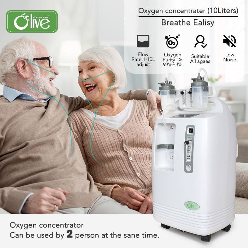 Two person use 10L Oxygen-concentrator Portable Meidcal 15liter 96% Oxygen Concentrator for Breathing Home Oxygen Generator