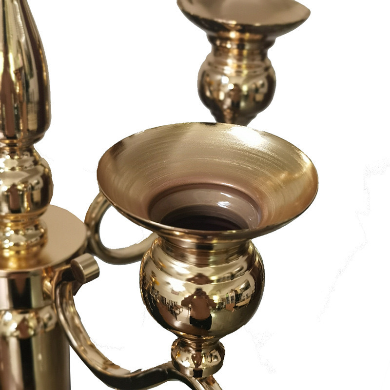 4 Arm Gold Flower Stand Candle Holder Wedding Candle Centerpiece Wedding Table Candle