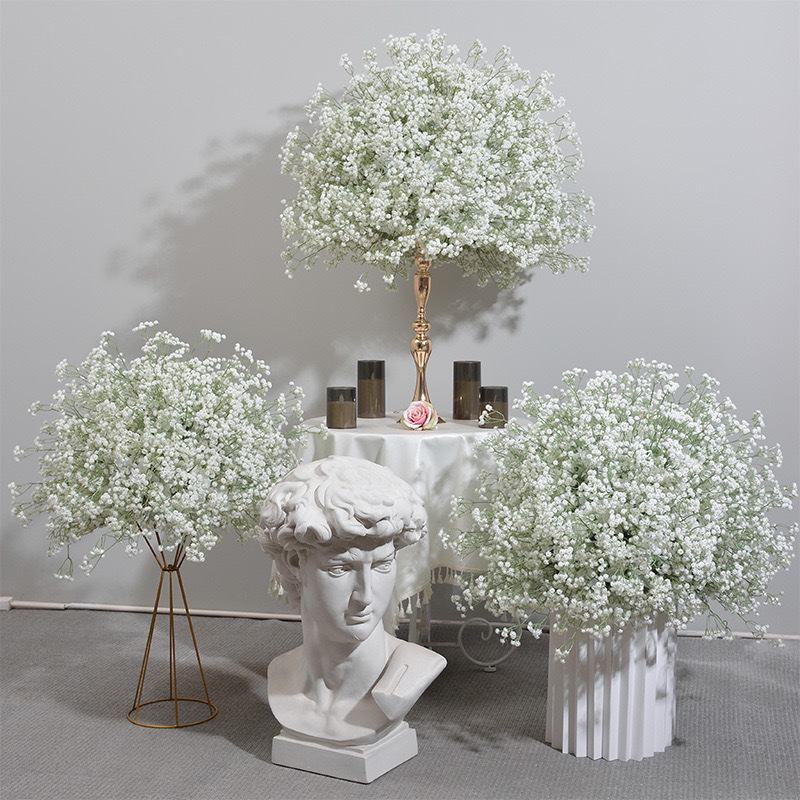 Wedding decoration supplies decorative fake silk flower baby's breath flower artificial baby's breath flower ball runner bulk