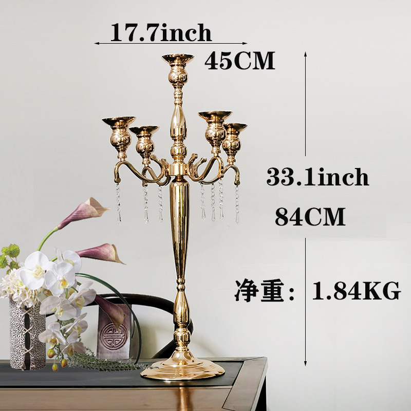 4 Arm Gold Flower Stand Candle Holder Wedding Candle Centerpiece Wedding Table Candle