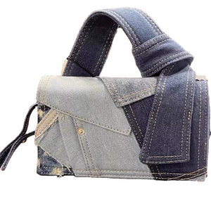 New Design Patchwork Denim Crossbody Bag Girls Casual Mini Shoulder Bags Denim Purse And Handbag For Women