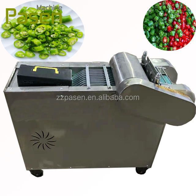 Automatic Green Onion Chili Pepper Scallion Celery Cutter Cutting Machine Fresh Chili Cube Cutter