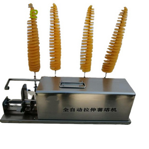 Electric tower potato chips tornado potato cutter spiral potato chips cutting machine