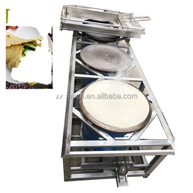 2-6pan commercial flat Bread Chapati Roti machine Injera Making Machine Automatic Round Dosa spring roll injera Wrapper Machine