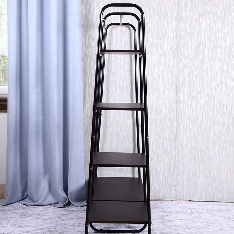 Display Home Clothes Expandable Metal Iron Coat Rack With Bag Storage Fabric Holder Table Shelf