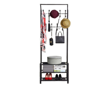 3-Tier Hall Tree Metal Entryway 18 Hooks Coat Rack Shoe Rack Bench Hat Umbrella Stand Hallway Organiser