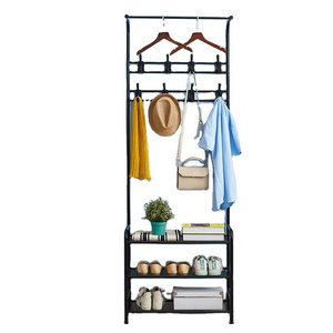 Wholesale Entryway Furniture Industrial Wooden Metal Hall Tree Clothes Coat Hanging Shelf Shoe coat rack stand