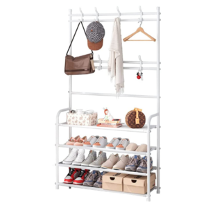 Shoe Rack Wardrobe entryway 4 Layers White Shoe Organizer