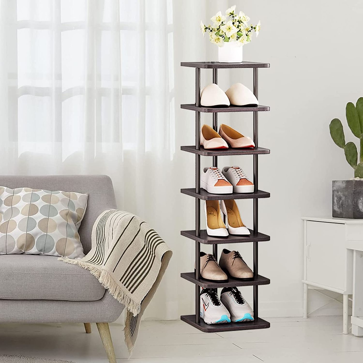 7-storey vertical storage narrow frame entry corridor shoe rack storage rack