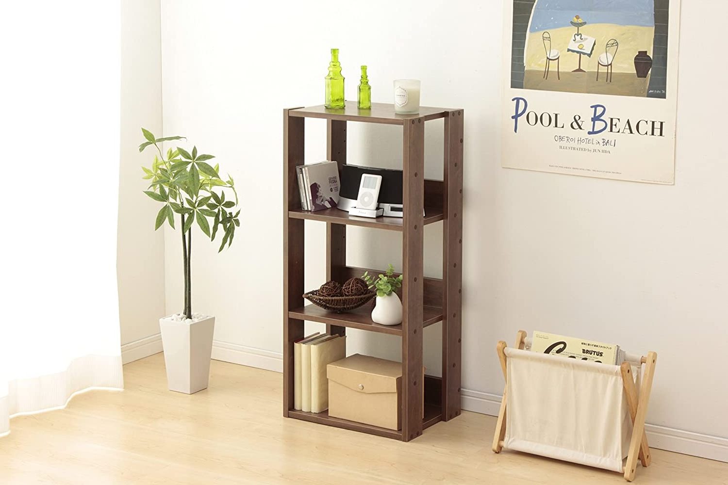 3-Shelf Small Assemble Office Bookshelf Open Wood Shelving Unit book case