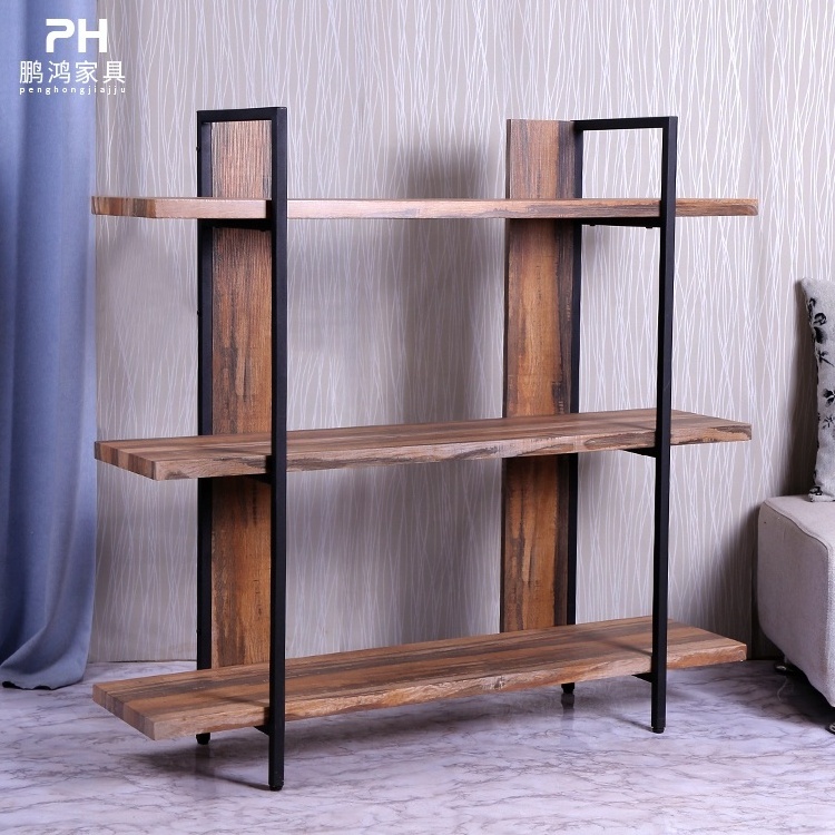 Study Room Simple Iron Wooden Industrial Style Bookcase Book Shelf Bookshelf Furniture Wall Bookshelf