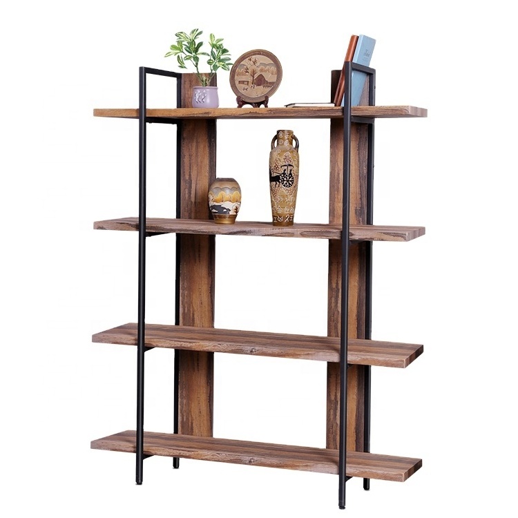 Study Room Simple Iron Wooden Industrial Style Bookcase Book Shelf Bookshelf Furniture Wall Bookshelf