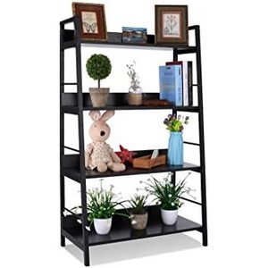 Office Furniture Cabinet Low Book Rack Solid Wooden Wall European Style Display Black Corner Bookcase 5 Tier Modern Bookshelf