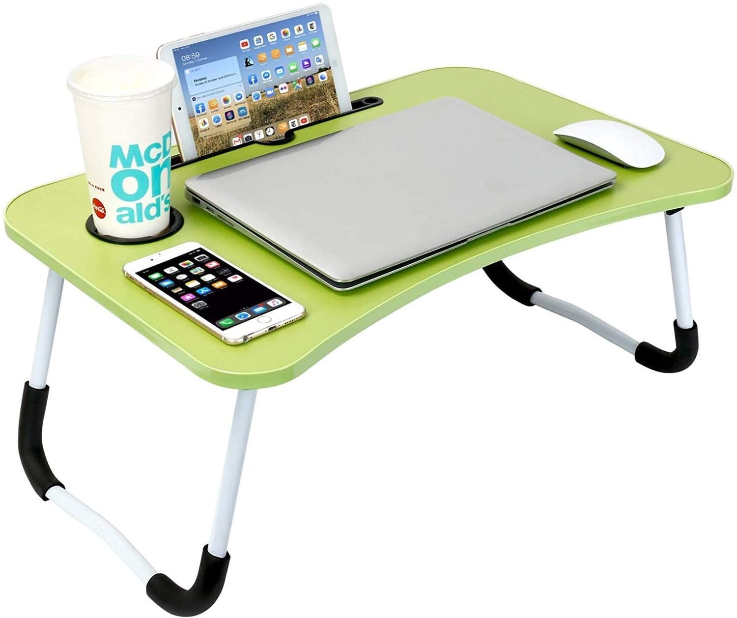 Laptop Desk Portable Laptop Bed Tray Table Notebook Stand Reading Holder With Foldable Legs & Cup Slot