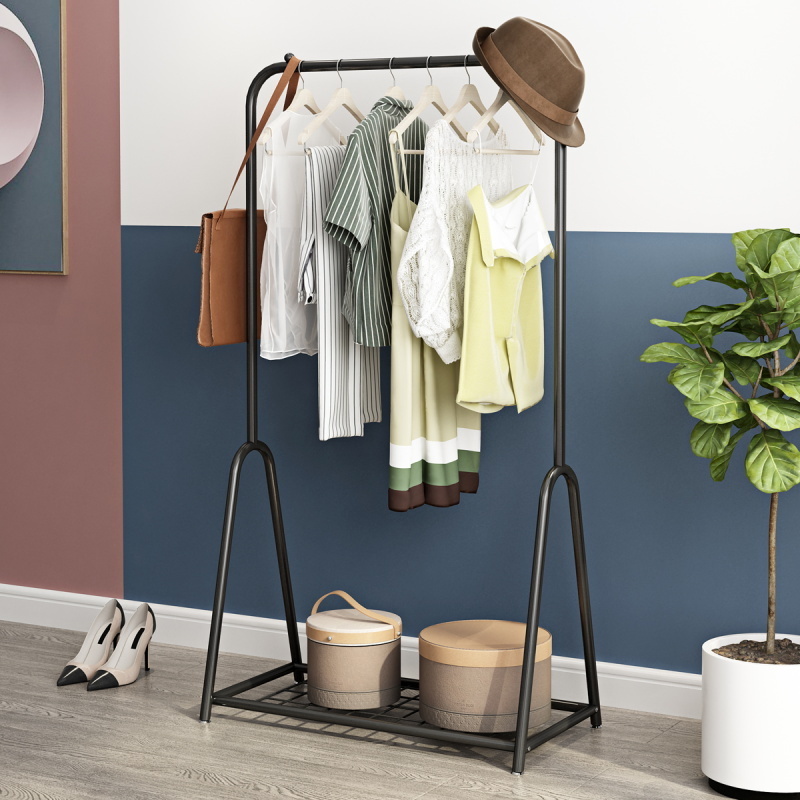 Portable Entryway Hall Bedroom Metal Gold Drying Clothes Hanger Porte Manteau Standing Coat Rack Hat And Coat Stand