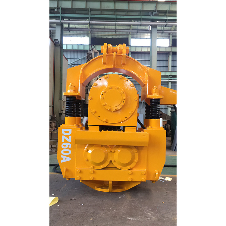 Crane mounted electric vibratory hammer pile driver for concrete pile