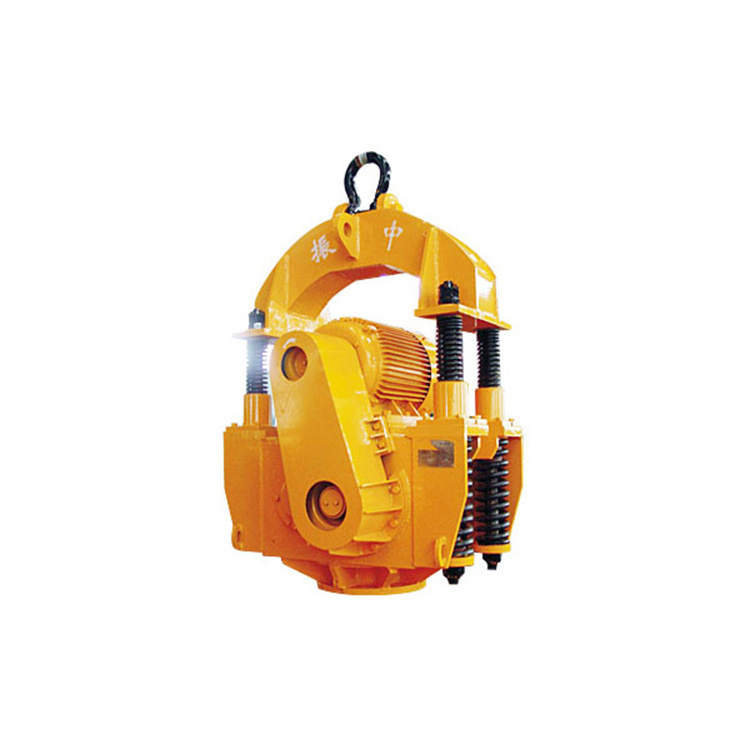 Crane mounted electric vibratory hammer pile driver for concrete pile