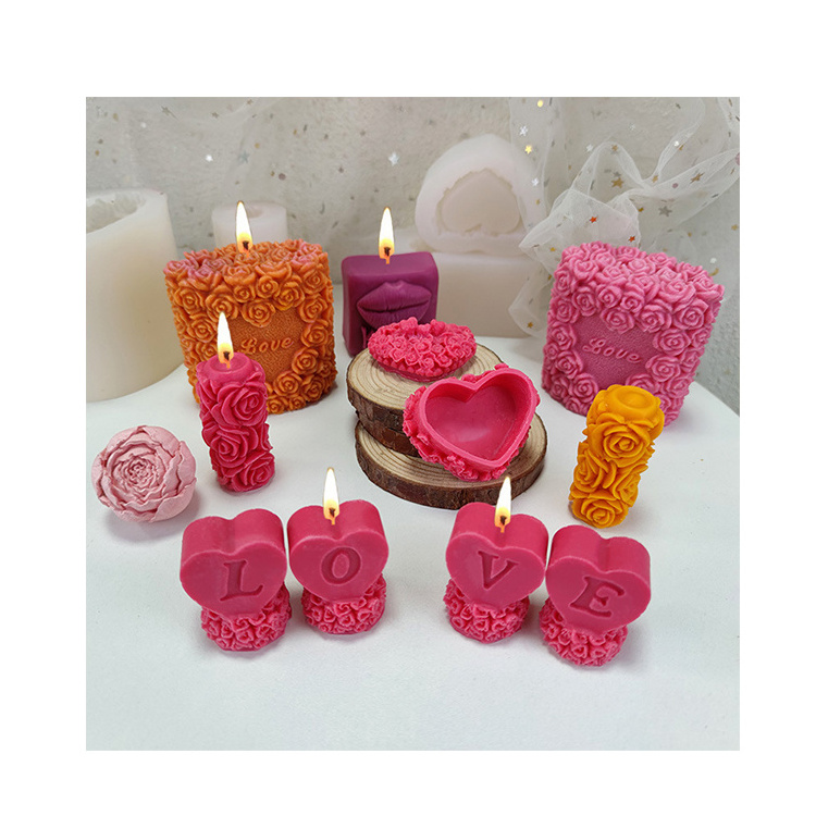 new fashion luxury large candle molds mothers day flowers silicone  candle making molds