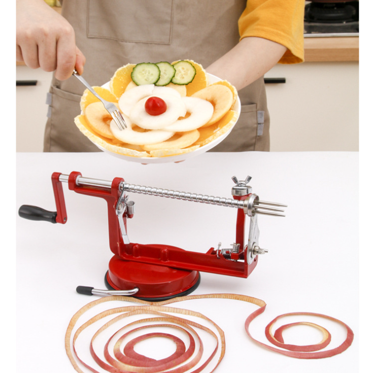 Commercial Apple Peeler and Corer Long Lasting Chrome Cast Iron with Countertop Suction Cup Fruit & Vegetable Corers slicer