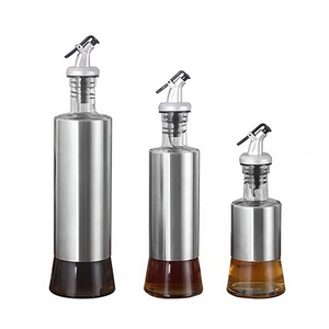 kitchen baking cooking supplies kitchen tools glass and stainless steel oil dispenser bottle oil venegar dispenser