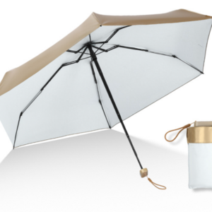 New titanium ultra-light sunscreen and UV protection flat six-fold umbrella small mini golden umbrella