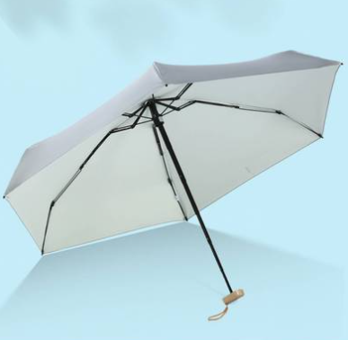 New titanium ultra-light sunscreen and UV protection flat six-fold umbrella small mini golden umbrella