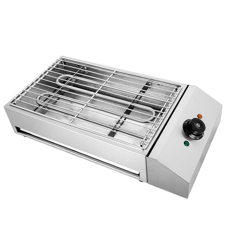 Commercial BBQ Grill Machine Manufacture Electric Heating Tube Seafood Meat Skewer BBQ Grill For Garden Party