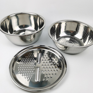 Hot Multifunctional Stainless Steel Basin Safe Slicer Chopper Drain Solid Basin With Filter/Grater/Bowl Vegetable Tool