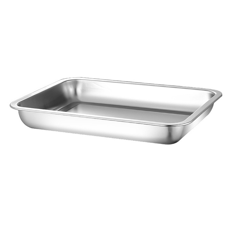 Hot Sales Induction Cooker Safe Food Grade 304 Stainless Steel Roasting Pan Baking Tray Pan for Turkey Fish