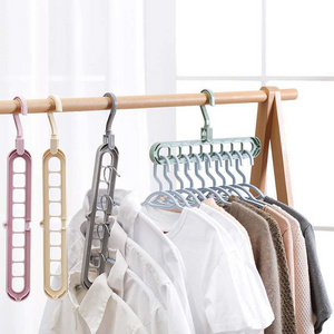 New Design 9 in1Multi-port Plastic Closet Space Saving Folding Home Storage Racks Travel Magic Clothes Scarf Leather Belt Hanger