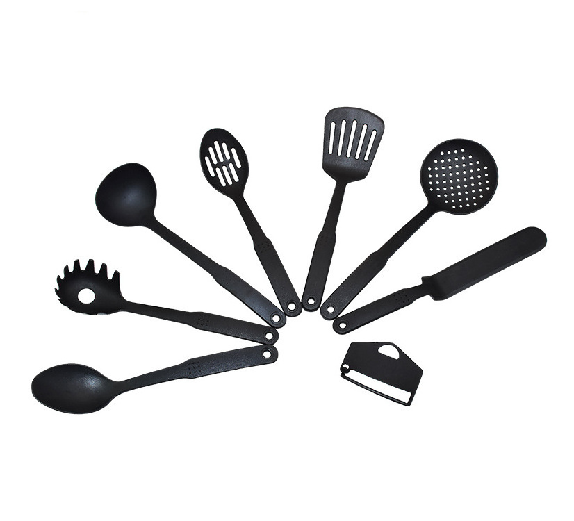 New Ideas Product Homeware Kitchen Nylon Stainless Steel Black Non-stick Utensil Tool 8PCS Set