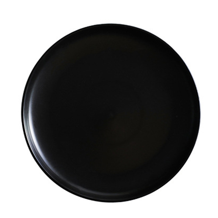 Wholesale High Quality Logo Engraved Wedding Party Restaurant 10in Round Matte Black Porcelain Ceramic Charger Dinner Plates