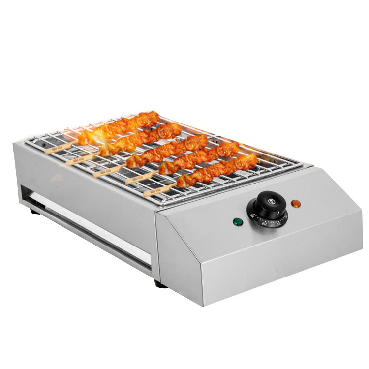 Commercial BBQ Grill Machine Manufacture Electric Heating Tube Seafood Meat Skewer BBQ Grill For Garden Party