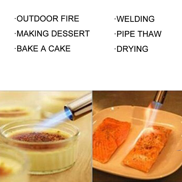 Hot Selling Kitchen Accessories Gas Torch Lighters Portable Metal Flame Gun BBQ Heating Ignition Butane Camping Welding