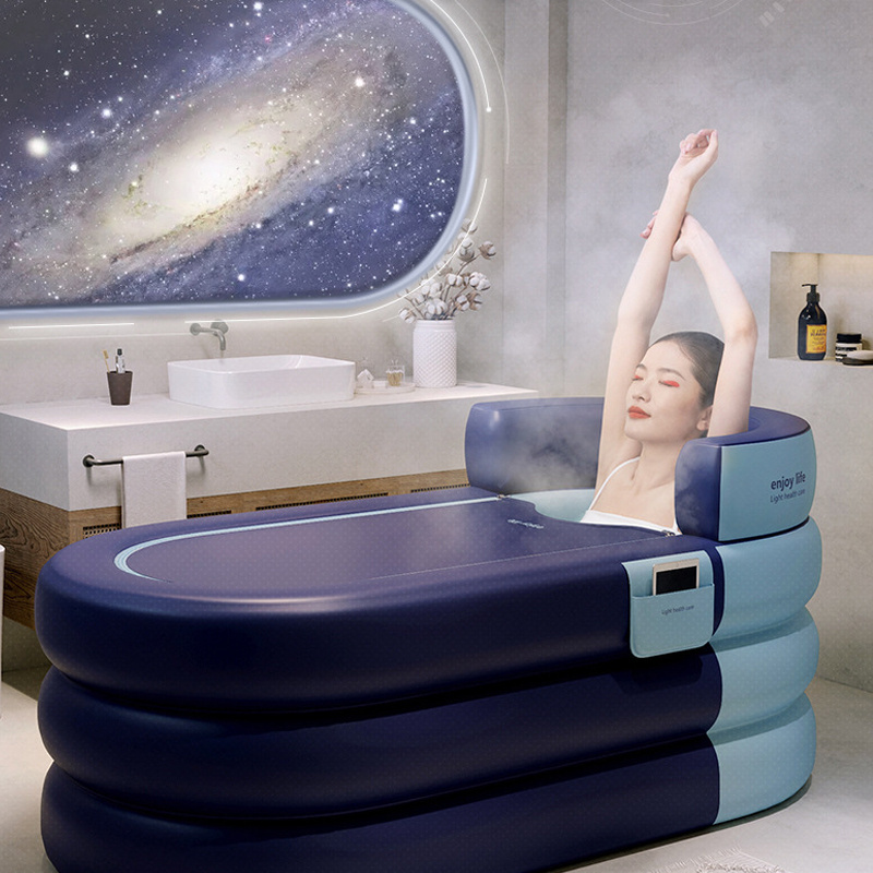 Adult Foldable Bath Bucket Full Body Bath Bucket Children's Thickened Bathtub Household Inflatable Bathtub Bath Bucket