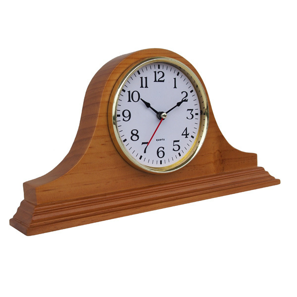 Classic Old style silent table desk retro vintage antique wooden mantel clock