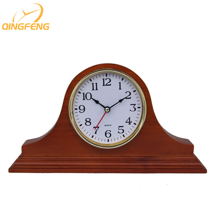 Classic Old style silent table desk retro vintage antique wooden mantel clock