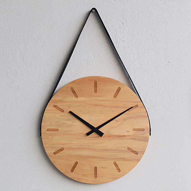 Novelty Design Solid Wood Art Decor Wall Watch Modern Blank Hanging Wall Clock