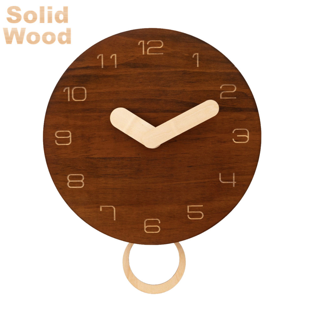 modern high quality pendulum wall clock wooden made pendulum wood wall clock