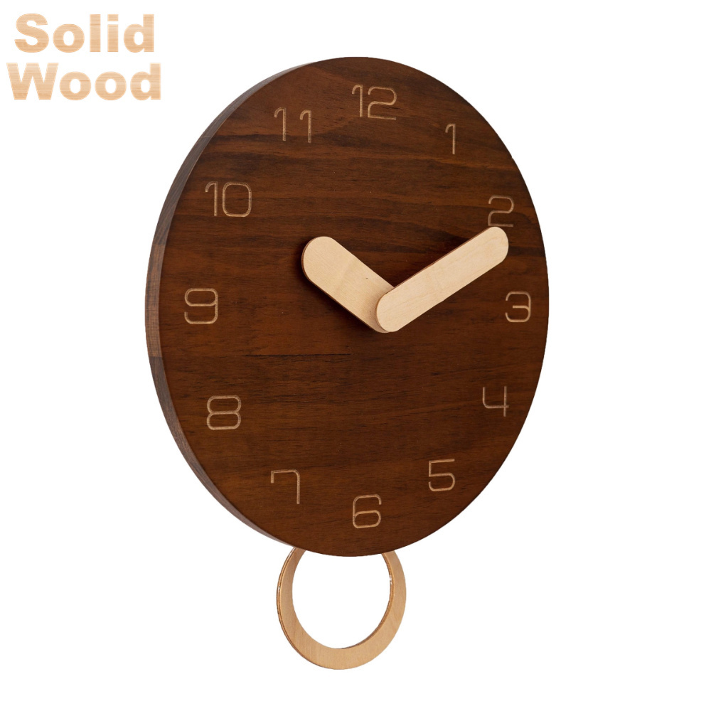 modern high quality pendulum wall clock wooden made pendulum wood wall clock