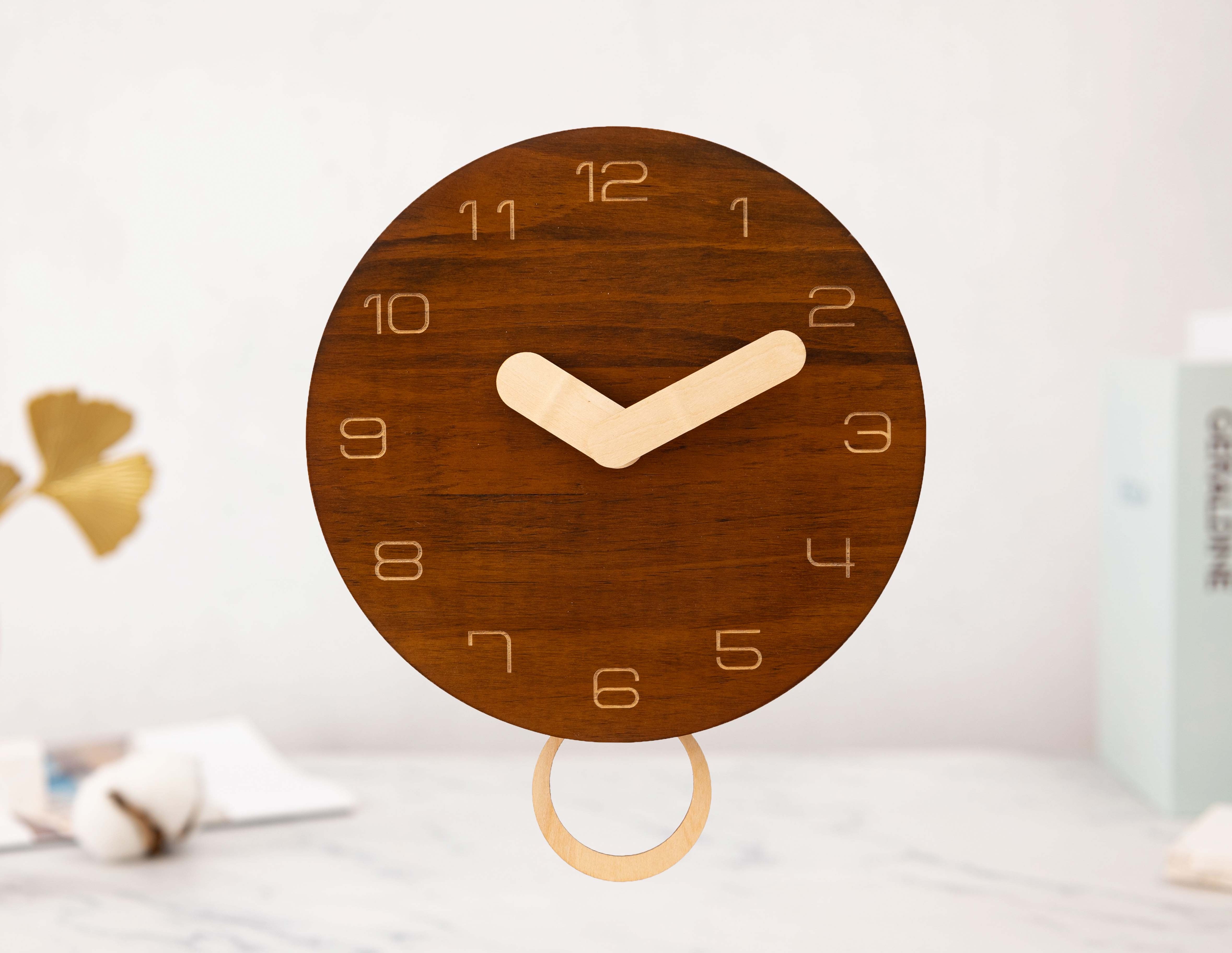 modern high quality pendulum wall clock wooden made pendulum wood wall clock