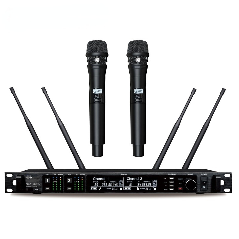 AD4D Digital UHF Wireless Stage Microfonoe True Diversity Dual Channel Mic KSM8 Handheld Lavalier Headset KSM9 Microphone